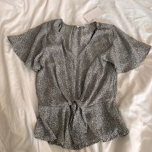 Black and White Blouse